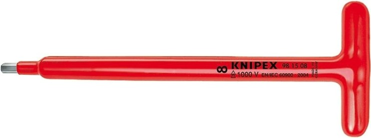 Ключ торцевой Т-образный диэлектрический KNIPEX 981406 1000 V, шестигранник 6 мм, L=120 мм [KN-981406]