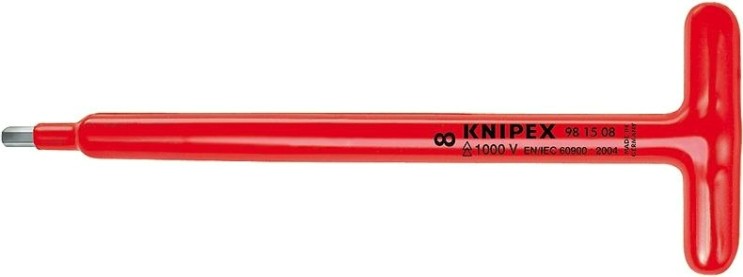 Ключ торцевой Т-образный диэлектрический KNIPEX 981506 1000 V, шестигранник 6 мм, L=250 мм [KN-981506]