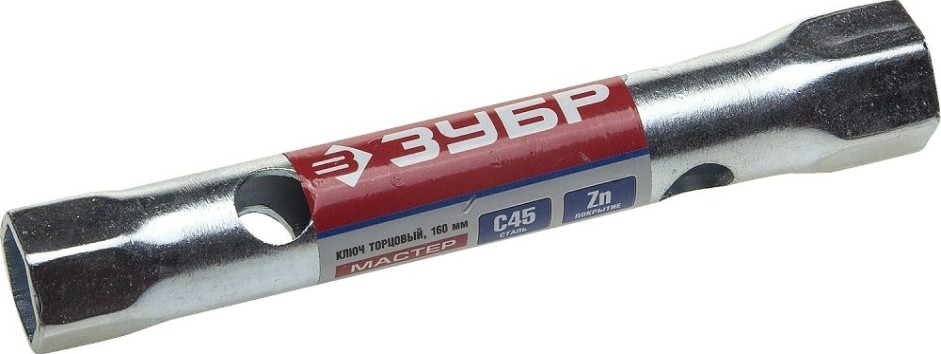Ключ трубчатый ЗУБР МАСТЕР двухсторонний, прямой, 12х13мм [27162-12-13]