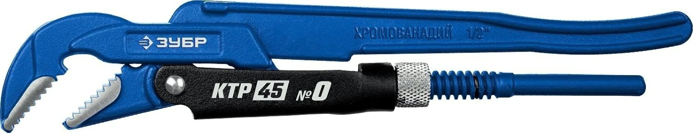 Ключ трубный рычажный ЗУБР ПРОФЕССИОНАЛ ктр-45, №0, изогнутые губки [27337-0_z02]