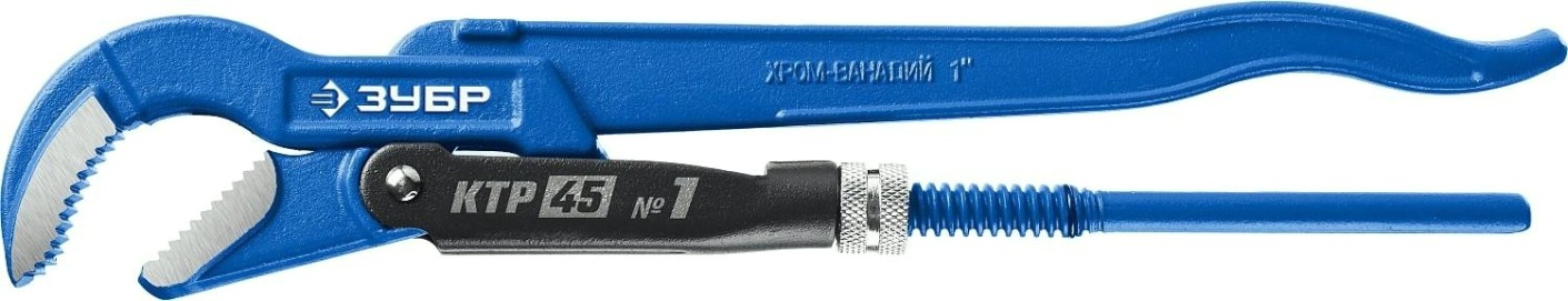 Ключ трубный рычажный ЗУБР ПРОФЕССИОНАЛ ктр-45, №1, изогнутые губки [27337-1_z02]