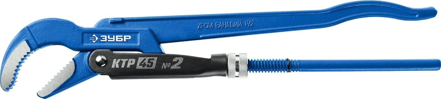 Ключ трубный рычажный ЗУБР ПРОФЕССИОНАЛ ктр-45, №2, изогнутые губки [27337-2_z02]