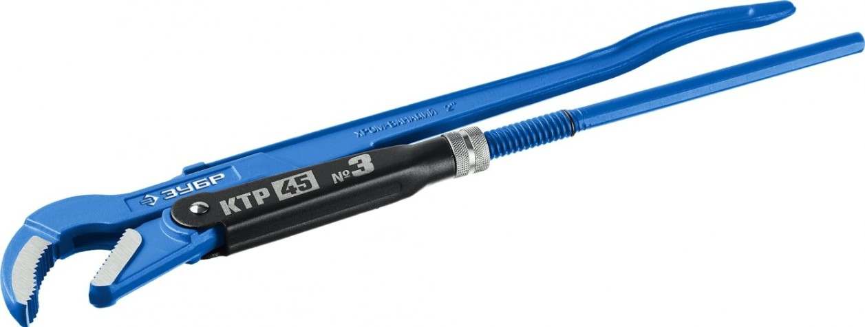 Ключ трубный рычажный ЗУБР ПРОФЕССИОНАЛ ктр-45, №3, изогнутые губки [27337-3_z02]