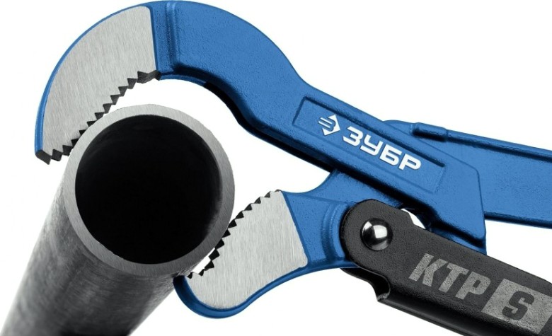 Ключ трубный рычажный ЗУБР ПРОФЕССИОНАЛ ктр-s, №0, изогнутые губки [27336-0_z02]