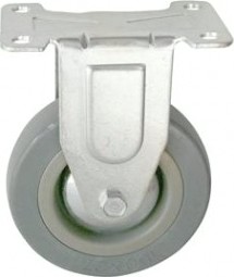 Колесная опора аппаратная LONGWAY FCg46 неповоротная, серая резина, D-100 мм [01230030]