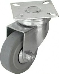 Колесная опора аппаратная LONGWAY SCg30 поворотная, серая резина, D-65 мм