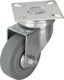 Колесная опора аппаратная LONGWAY SCg55 поворотная, серая резина, D-125 мм [01230160]