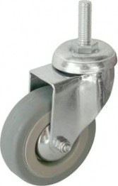 Колесная опора аппаратная LONGWAY SCtg42 поворотная, серая резина, болт 12 мм, D-100мм [01230480]