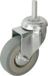 Колесная опора аппаратная LONGWAY SCtg93 поворотная, серая резина, болт 10 мм, D-75мм [01230500]