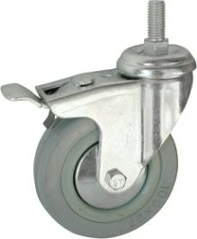 Колесная опора аппаратная LONGWAY SCtgb55 поворотная, с тормозом, болт 12 мм, D-125 мм [01230550]