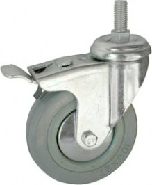 Колесная опора аппаратная LONGWAY SCtgb93 поворотная, с тормозом, болт 10 мм, D-75 мм [01230560]