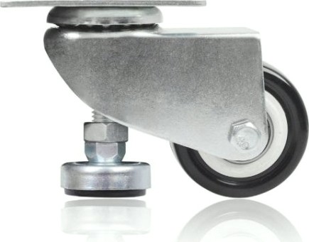 Колесная опора аппаратная MFK-TORG 4053050 черная резина поворотное 50мм с регулировкой [4053050-Р]