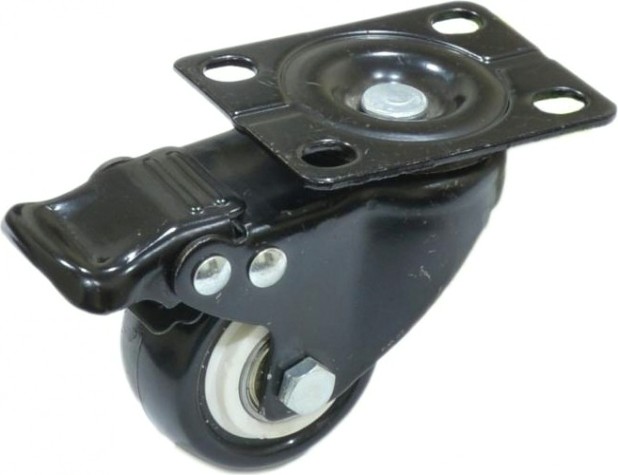 Колесная опора аппаратная MFK-TORG 4054063 черная резина поворотное с тормоз металл 63мм