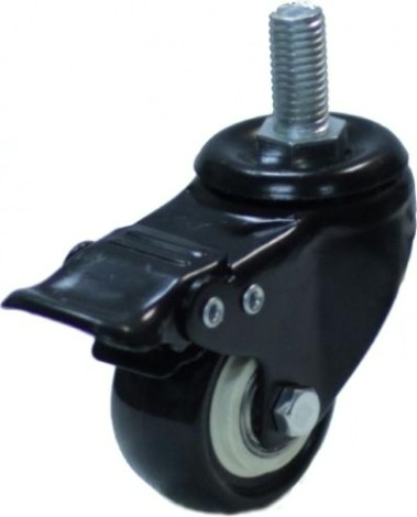 Колесная опора аппаратная MFK-TORG 4064050 черная резина болт. крепление М10 50мм с тормозом [4064050 М10]