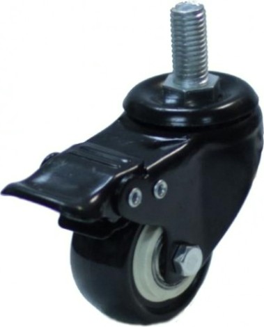 Колесная опора аппаратная MFK-TORG 4064063 черная резина болт. крепление М12 63мм с тормозом [4064063 М12]