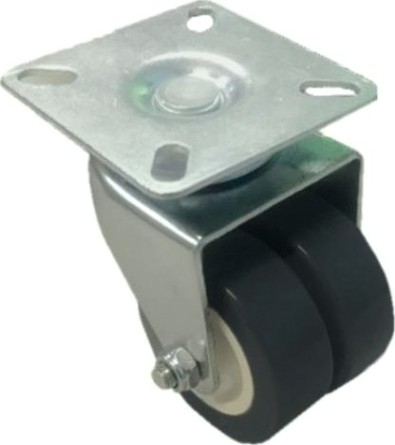 Колесная опора аппаратная MFK-TORG SCG25-2 серая резина поворотное сдвоенное 50мм [3053050-2]