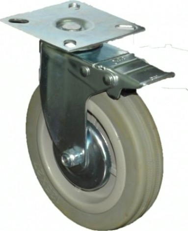 Колесная опора аппаратная MFK-TORG SCGB93 мягкая резина поворотное с тормозом металл 75мм [7054075]