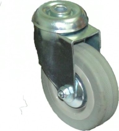 Колесная опора аппаратная MFK-TORG SCHG93 серая мягкая резина под болт 75мм отверстие 10 [5056075M]