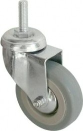 Колесная опора аппаратная MFK-TORG SCTG93 серая резина болт. крепление М10 75 мм [8062075M]