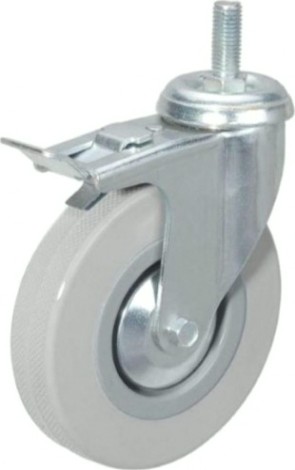 Колесная опора аппаратная MFK-TORG SCTGB93 серая резина болт. крепление с тормозом [8064075M]