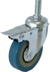 Колесная опора аппаратная MFK-TORG SCTGB93Д М10 серая резина болт. с тормозом металл 75мм [3064075]