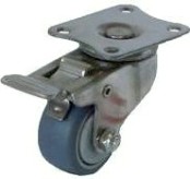 Колесная опора аппаратная MFK-TORG SUS 304b 3054040НЕРЖ серая резина поворотное с тормозом 40мм [3054040НЕРЖ]