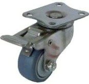Колесная опора аппаратная MFK-TORG SUS 304b 3054050НЕРЖ серая резина поворотное с тормозом 50 мм [3054050НЕРЖ]