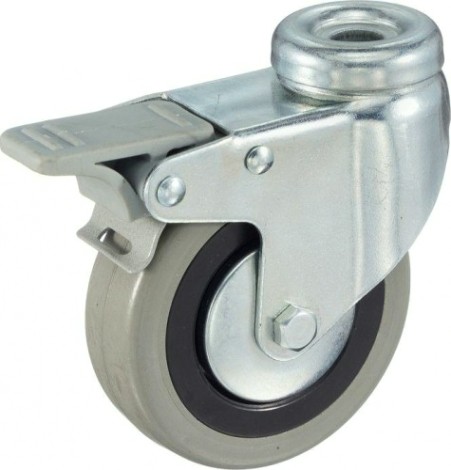 Колесная опора аппаратная TELLURE ROTA 377 103 поворотная с тормозом, диаметр 80мм, 55 кг [377103]