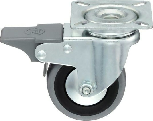 Колесная опора аппаратная TELLURE ROTA 378 102 поворотная с тормозом, диаметр 60мм, 50 кг [378102]
