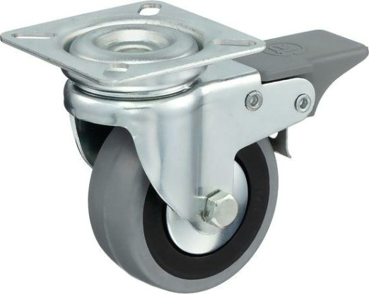 Колесная опора аппаратная TELLURE ROTA 378 102 поворотная с тормозом, диаметр 60мм, 50 кг [378102]