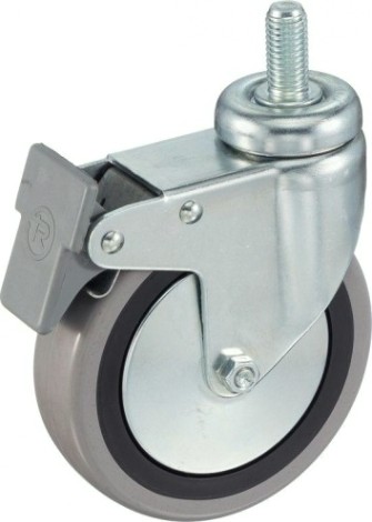 Колесная опора аппаратная TELLURE ROTA 379 104 поворотная с тормозом, диаметр 100мм, 55 кг [379104]