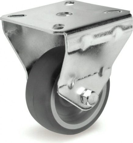 Колесная опора аппаратная TELLURE ROTA 385 201 неповоротная, диаметр 50мм, серая резина [385201]