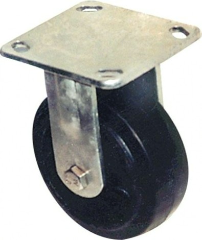 Колесная опора большегрузная LONGWAY FCd 46 неповоротная, литая резина, D-100 мм [01120150]