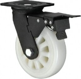 Колесная опора большегрузная LONGWAY SCnyb 63 поворотная с тормозом, нейлон, D-150 мм