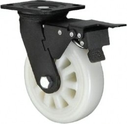 Колесная опора большегрузная LONGWAY SCnyb 80 поворотная с тормозом, нейлон, D-200 мм