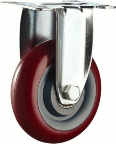 Колесная опора большегрузная MFK-TORG 100 мм (Medium) полиуретан, неповорот., обод полипропилен [5021100 PP]