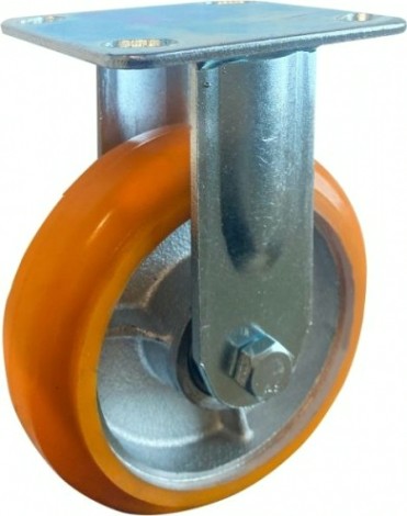 Колесная опора большегрузная MFK-TORG 125 мм желтый полиуретан, неповорот. [4241125]