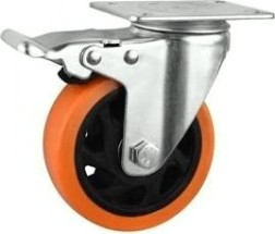 Колесная опора большегрузная MFK-TORG Medium 4024075 PVC полиуретан, поворотное с тормозом 75 мм [4024075 PVC]