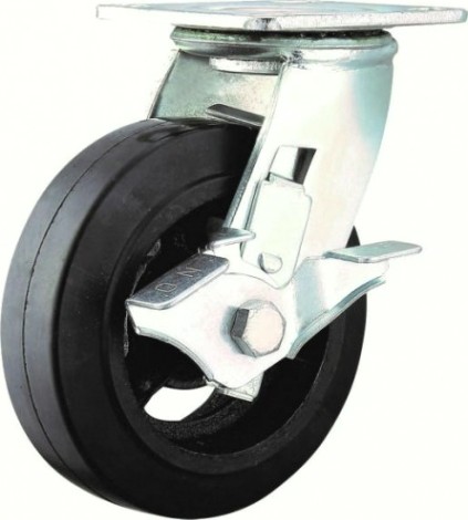 Колесная опора большегрузная MFK-TORG SCDB80 обрезиненное поворотное с тормозом 200 мм [1084200]