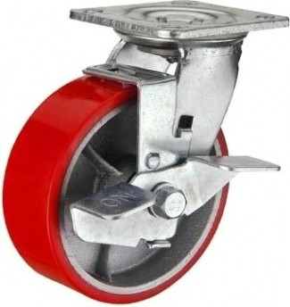 Колесная опора большегрузная MFK-TORG SCPB63 полиуретан, поворотное с тормозом 160 мм [1044160]