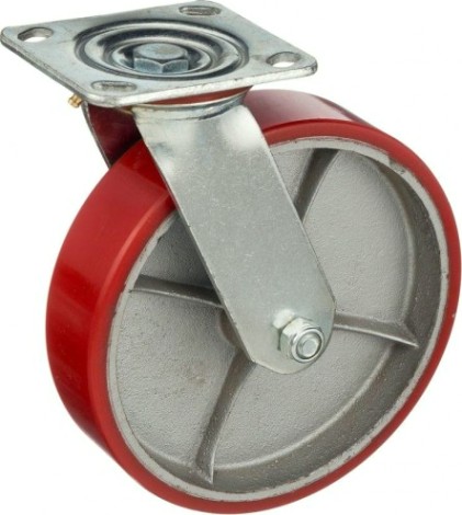 Колесная опора большегрузная СТЕЛЛА-ТЕХНИК 1043-200 полиуретановая поворотная, 200 мм, 460 кг
