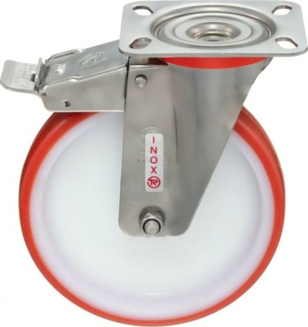 Колесная опора большегрузная TELLURE ROTA 606604 поворотная с тормозом, 150 мм, 220 кг