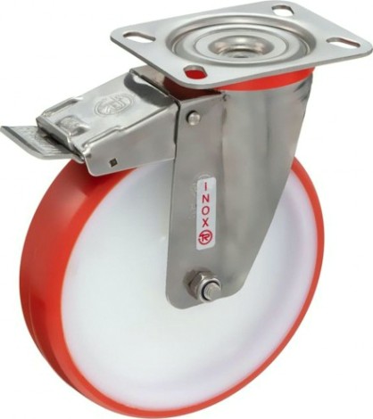 Колесная опора большегрузная TELLURE ROTA 606606 поворотная с тормозом, 200 мм, 300 кг