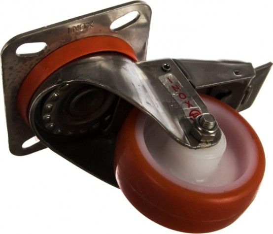 Колесная опора большегрузная TELLURE ROTA 606701 поворотная с тормозом, 80 мм, 120 кг