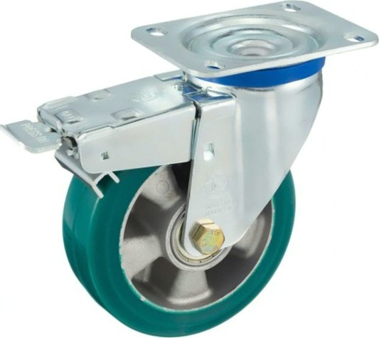 Колесная опора большегрузная TELLURE ROTA 627404 поворотная с тормозом, 160 мм, 500 кг