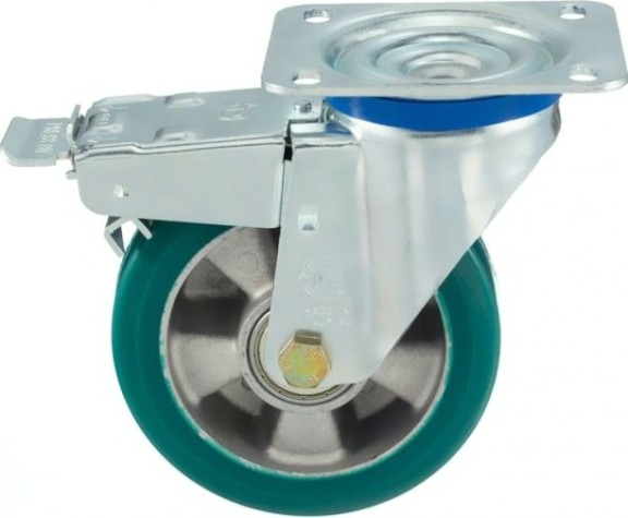 Колесная опора большегрузная TELLURE ROTA 627404 поворотная с тормозом, 160 мм, 500 кг