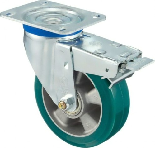 Колесная опора большегрузная TELLURE ROTA 627404 поворотная с тормозом, 160 мм, 500 кг