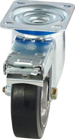 Колесная опора большегрузная TELLURE ROTA 727706 поворотная с тормозом, 200 мм, 500 кг