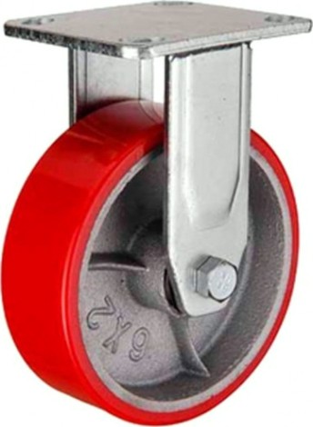 Колесная опора большегрузная TOR FCp 921 полиуретан 75 мм, ширина-50 (неповорот., площадка, [1027134]