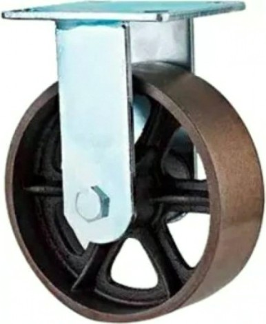 Колесная опора большегрузная TOR FCs 80 чугунное без резины 200 мм (неповорот., площадка, темн.обод.) [1027227]